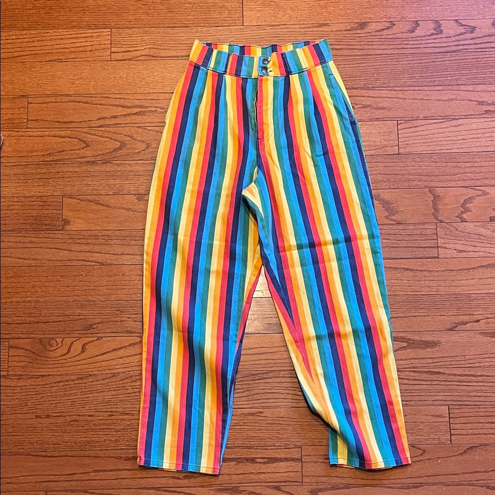 Lucy & Yak rainbow stripe pants size 30